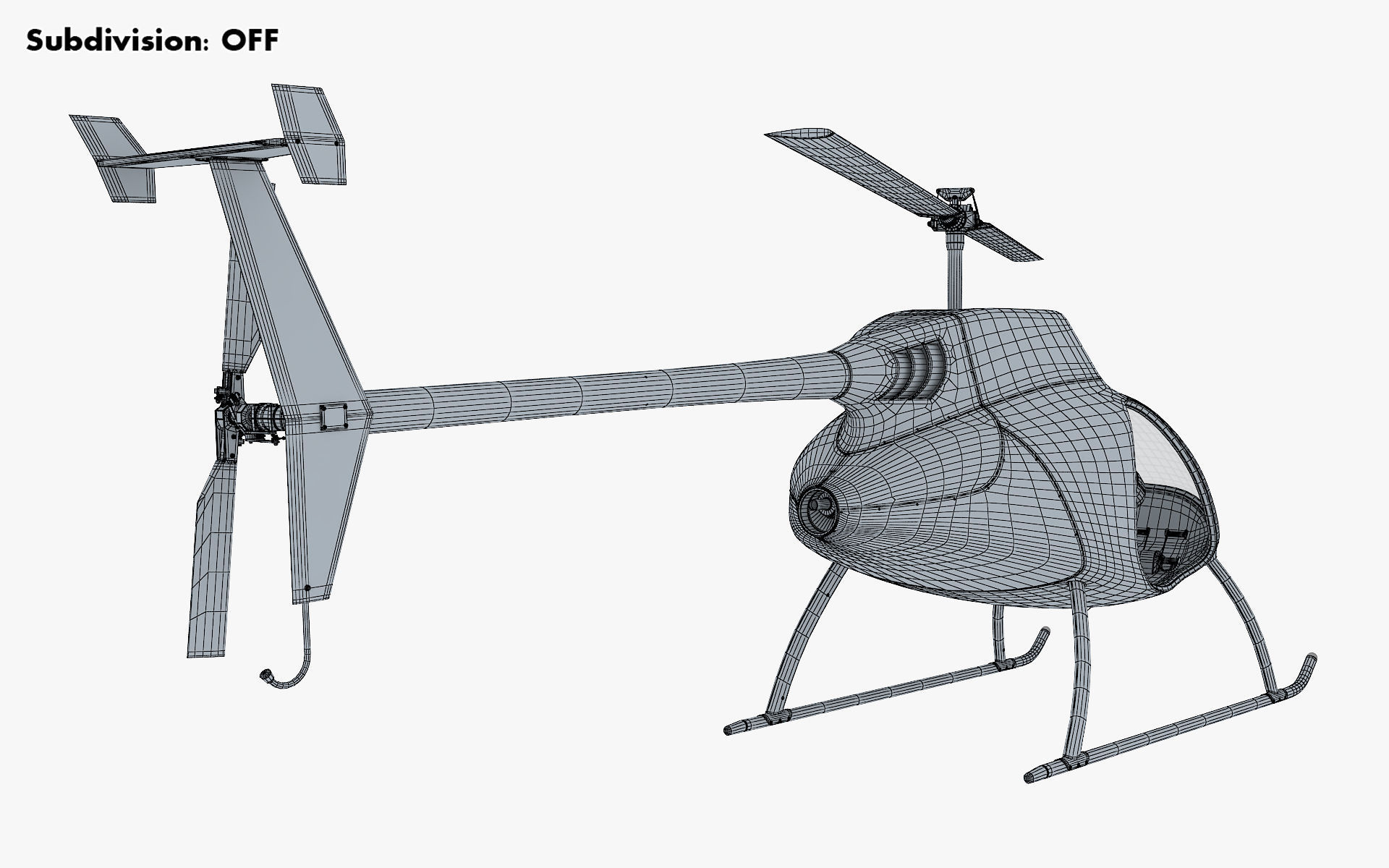 Generic Light Helicopter M 1 3D model_23