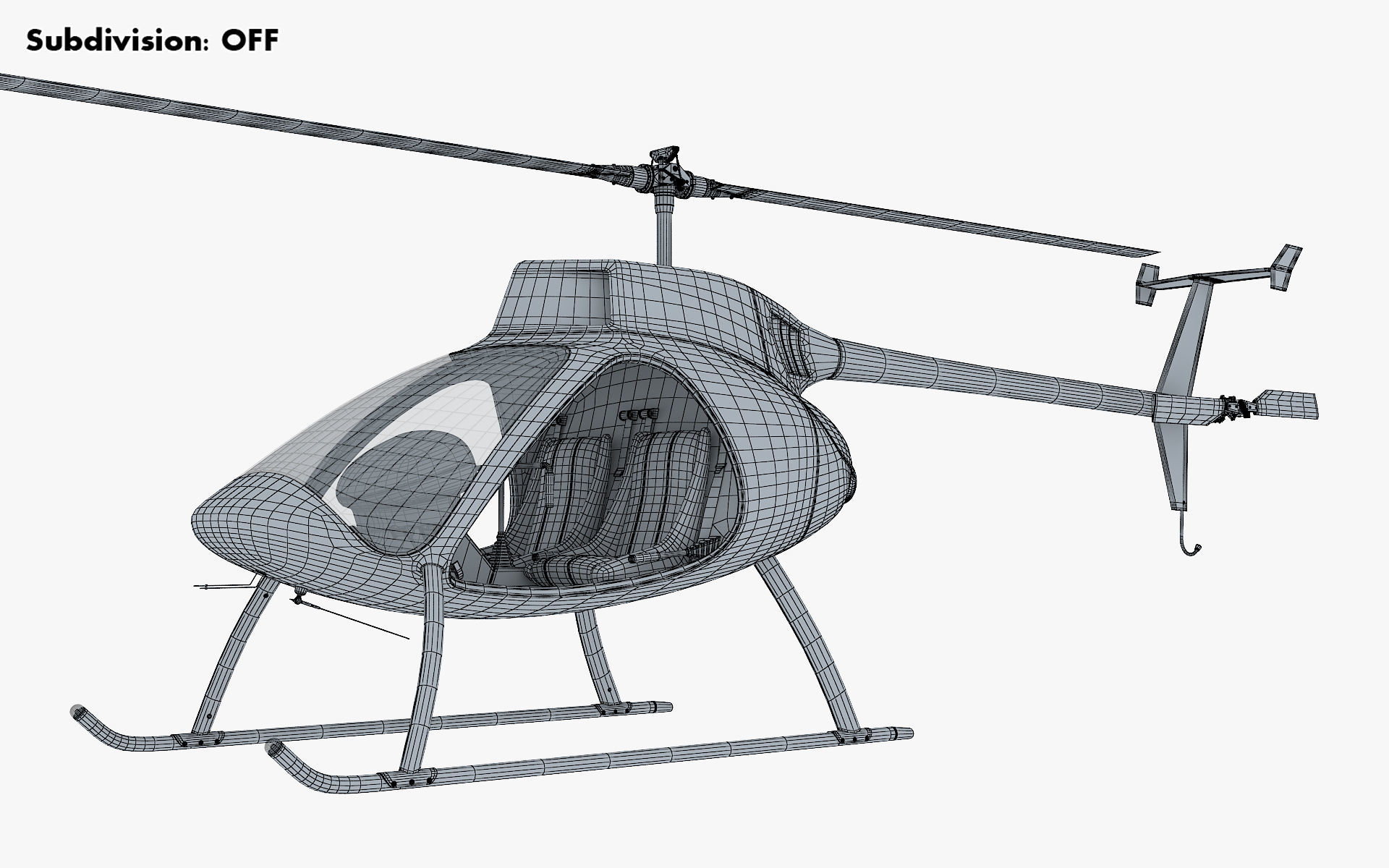Generic Light Helicopter M 1 3D model_19