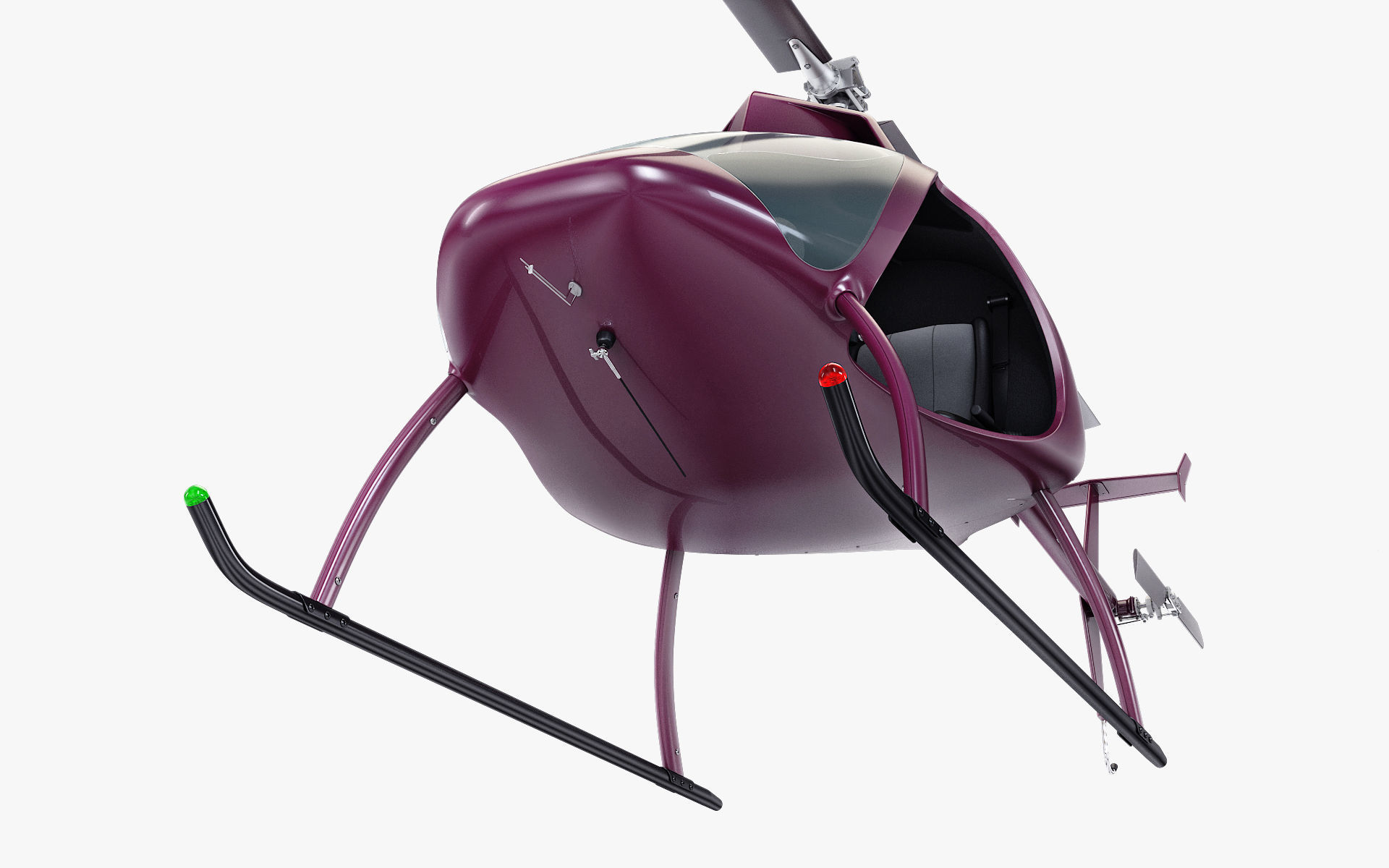 Generic Light Helicopter M 1 3D model_7