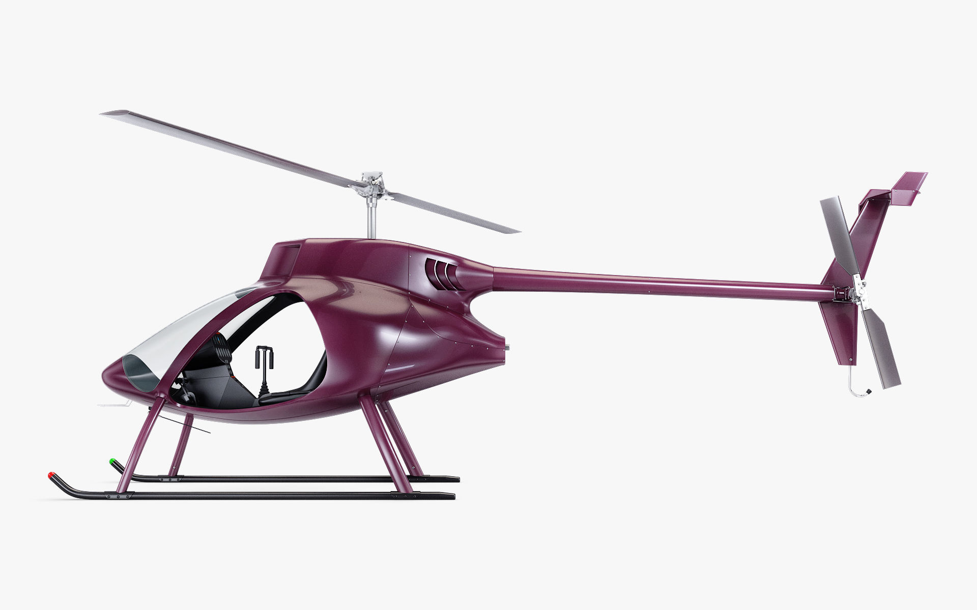Generic Light Helicopter M 1 3D model_5