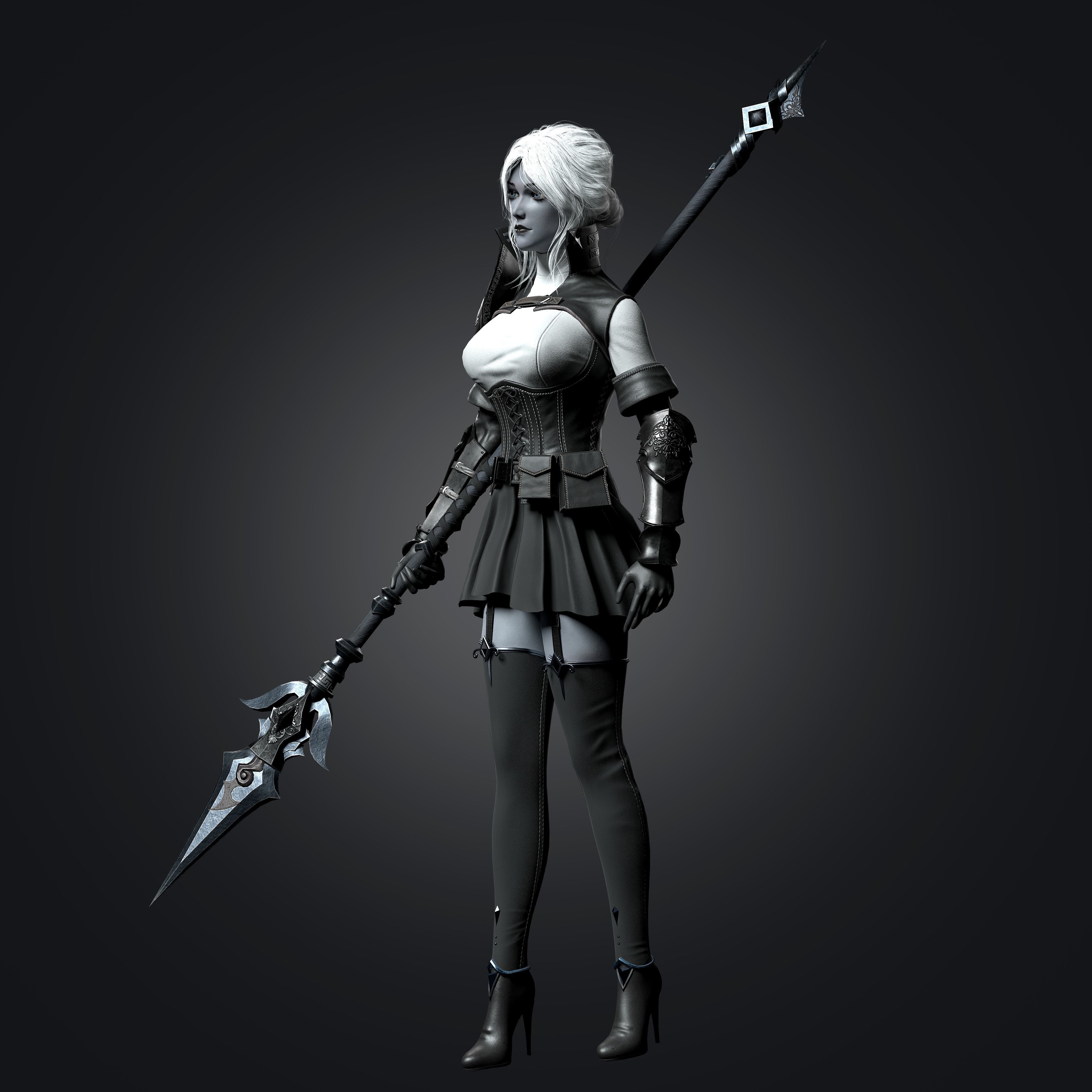 Templar Assassin - Game Ready Low-poly 3D model_5