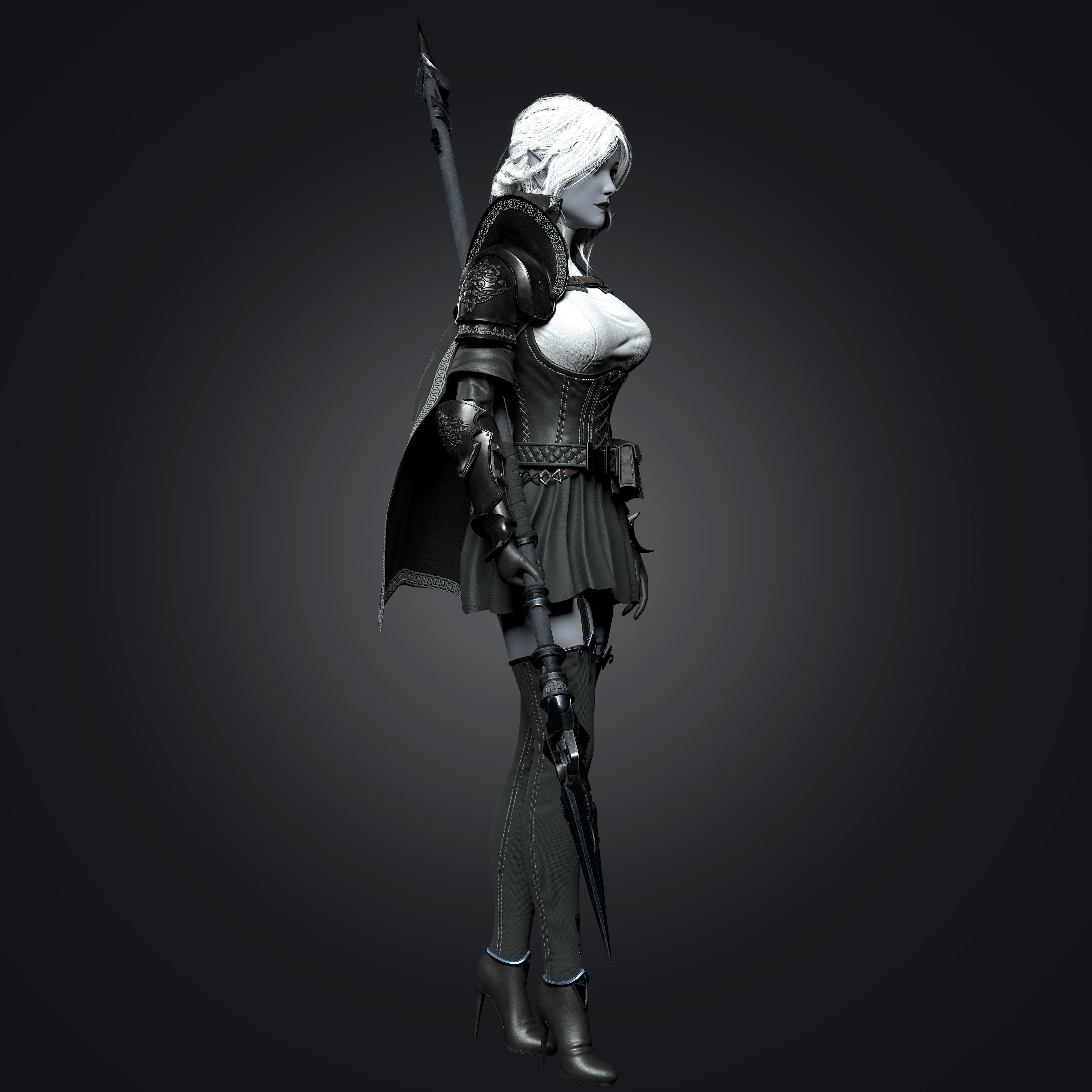 Templar Assassin - Game Ready Low-poly 3D model_4