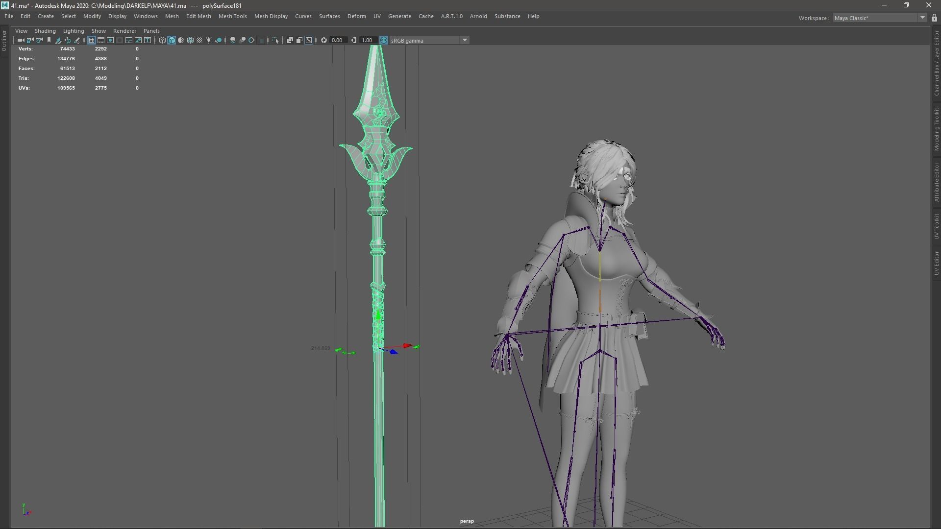 Templar Assassin - Game Ready Low-poly 3D model_16