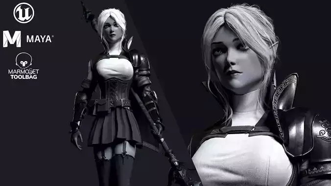 Templar Assassin - Game Ready Low-poly 3D model