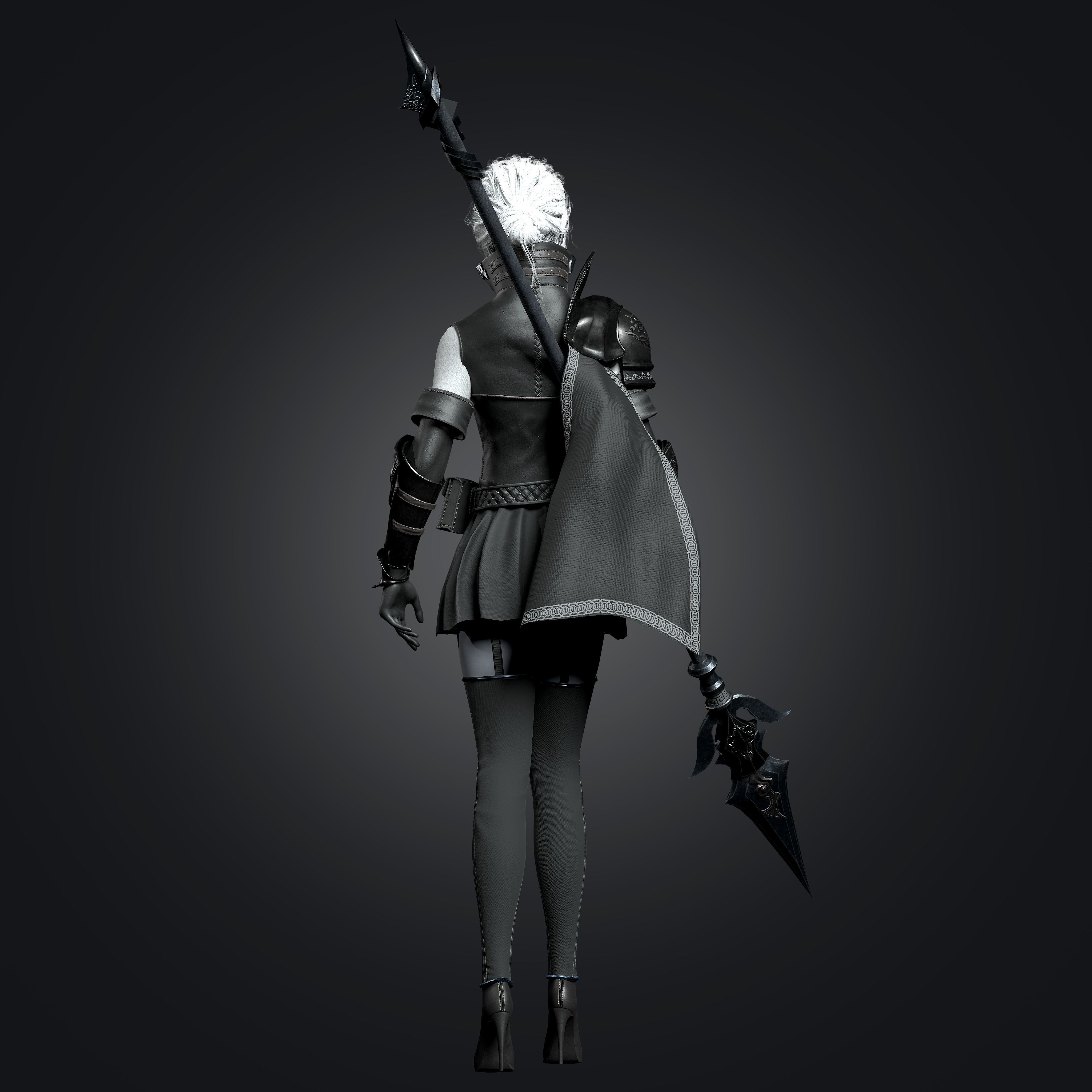 Templar Assassin - Game Ready Low-poly 3D model_7