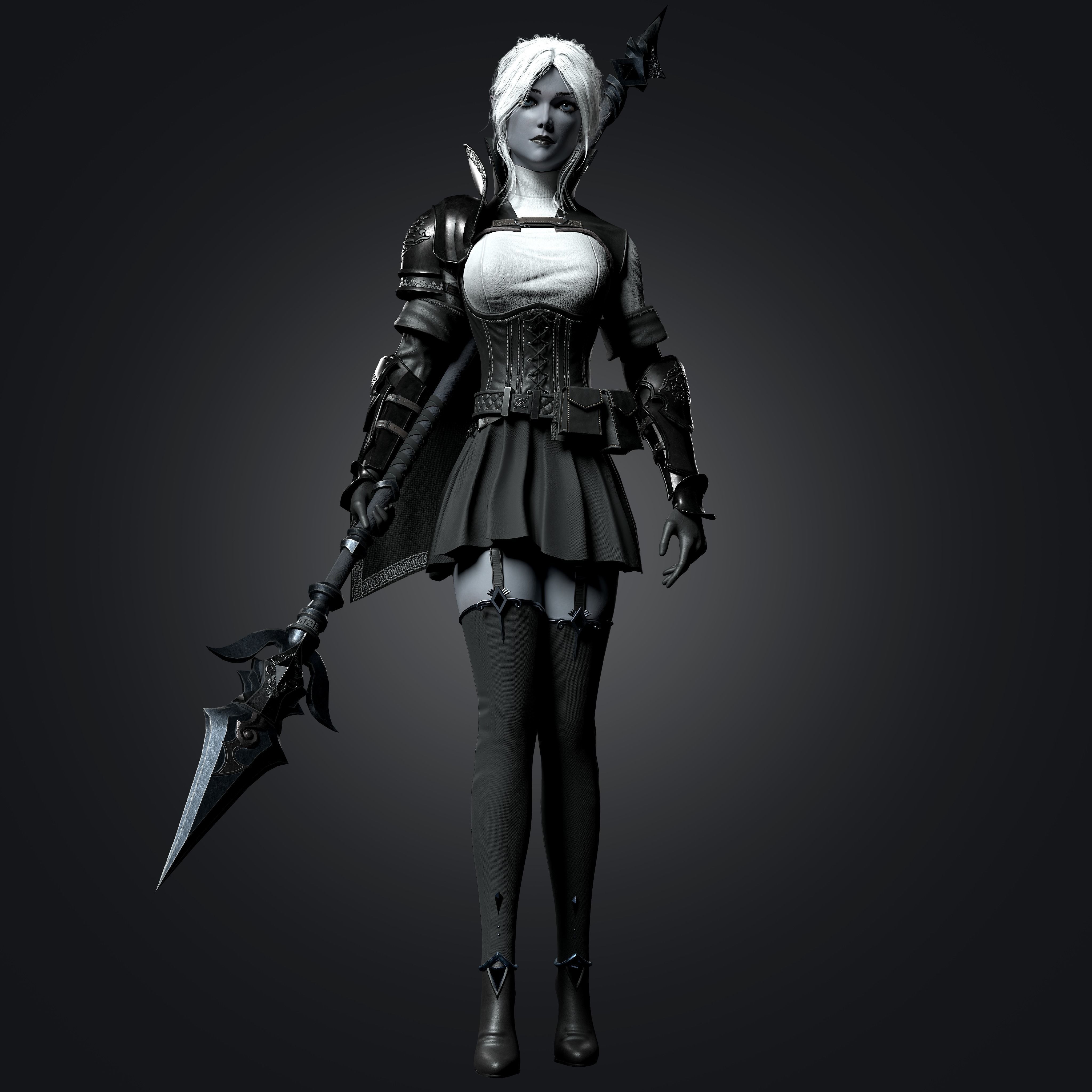 Templar Assassin - Game Ready Low-poly 3D model_3