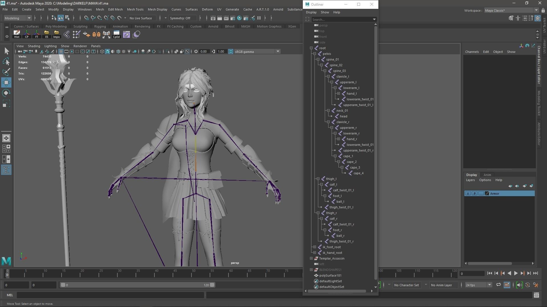 Templar Assassin - Game Ready Low-poly 3D model_14