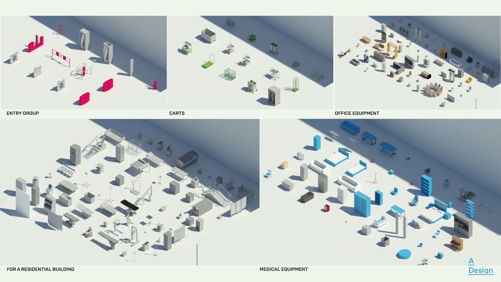 23 Large family packs - Revit families - 1006 families in total 3D model_9
