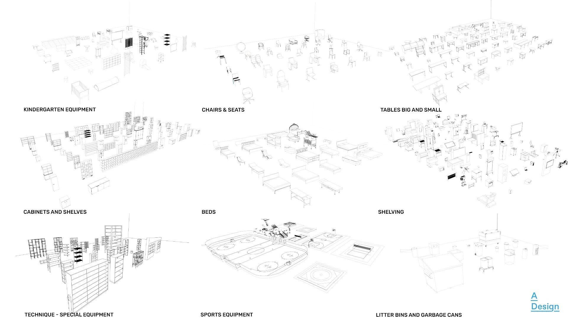 23 Large family packs - Revit families - 1006 families in total 3D model_16