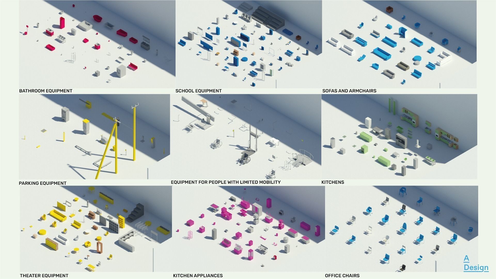23 Large family packs - Revit families - 1006 families in total 3D model_11