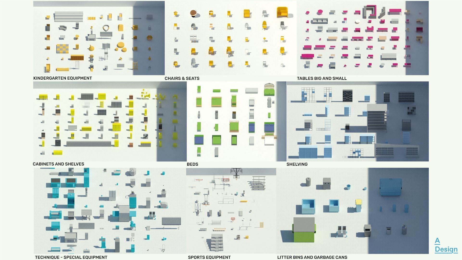 23 Large family packs - Revit families - 1006 families in total 3D model_7