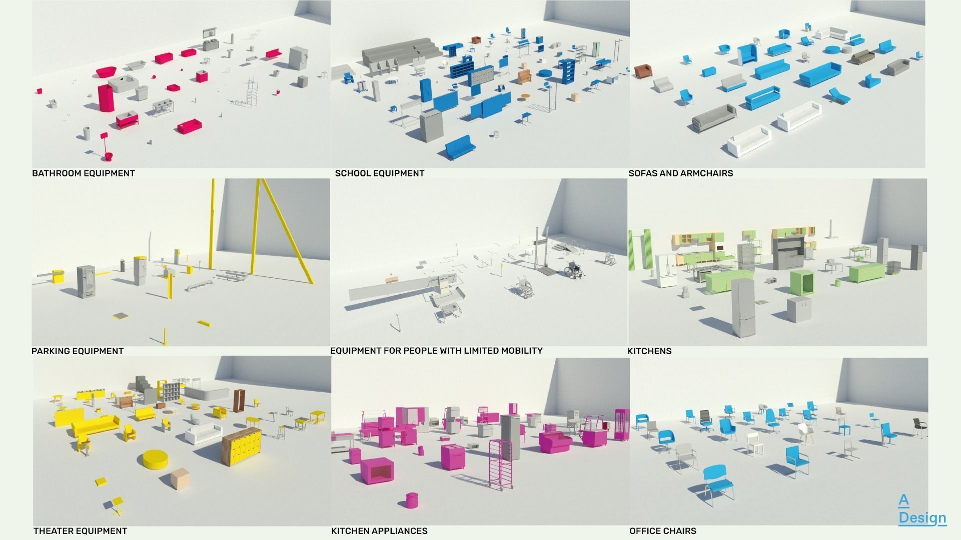23 Large family packs - Revit families - 1006 families in total 3D model_13