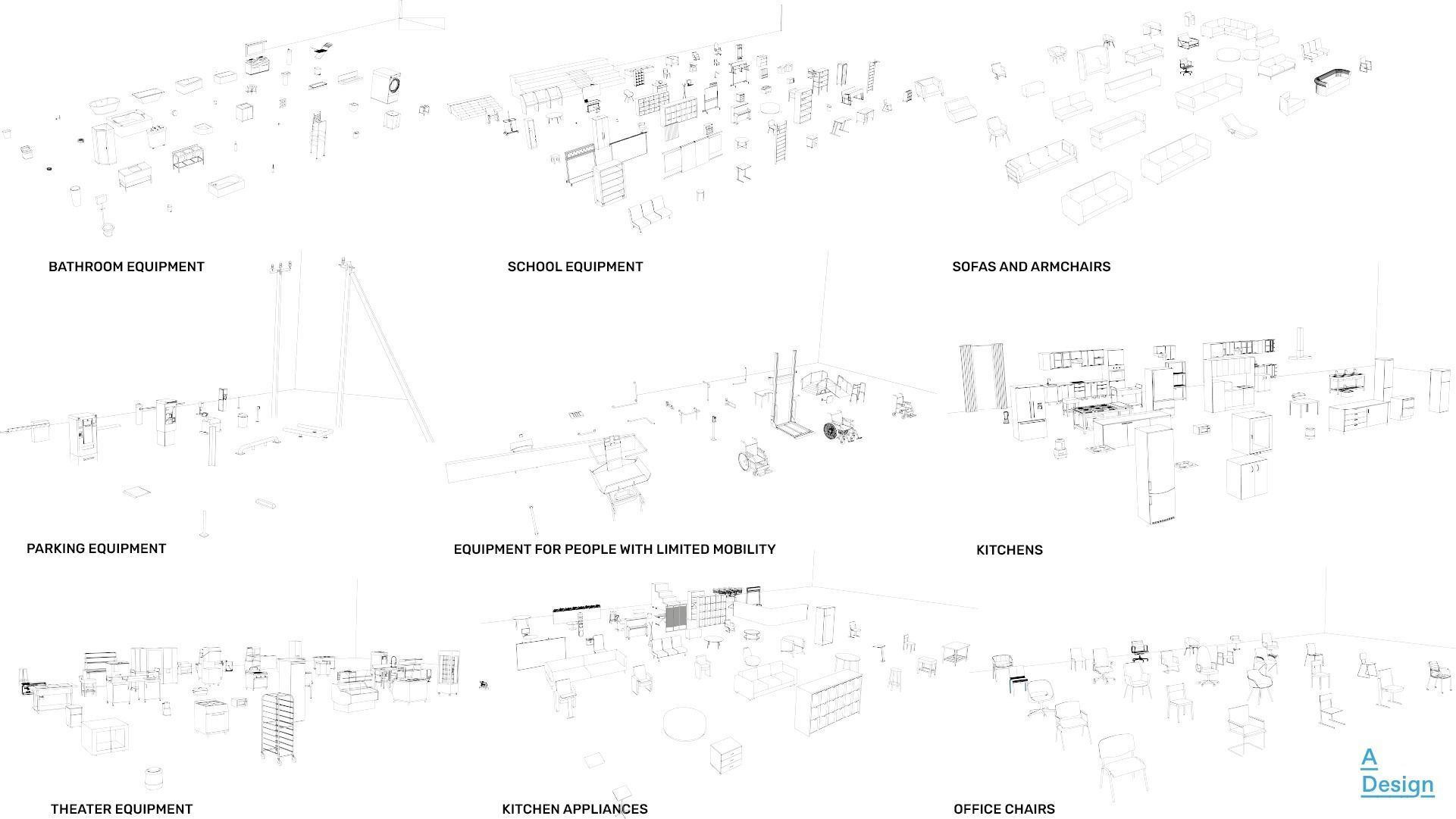 23 Large family packs - Revit families - 1006 families in total 3D model_17