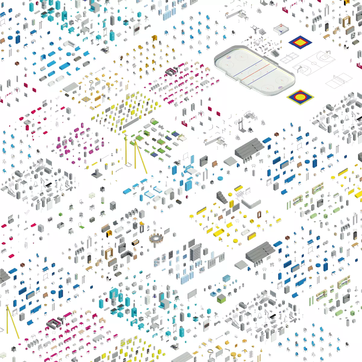 23 Large family packs - Revit families - 1006 families in total 3D model_0