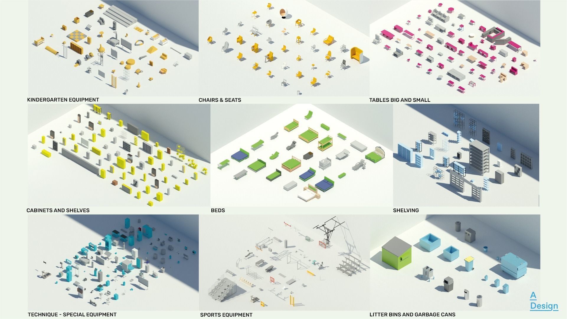 23 Large family packs - Revit families - 1006 families in total 3D model_10