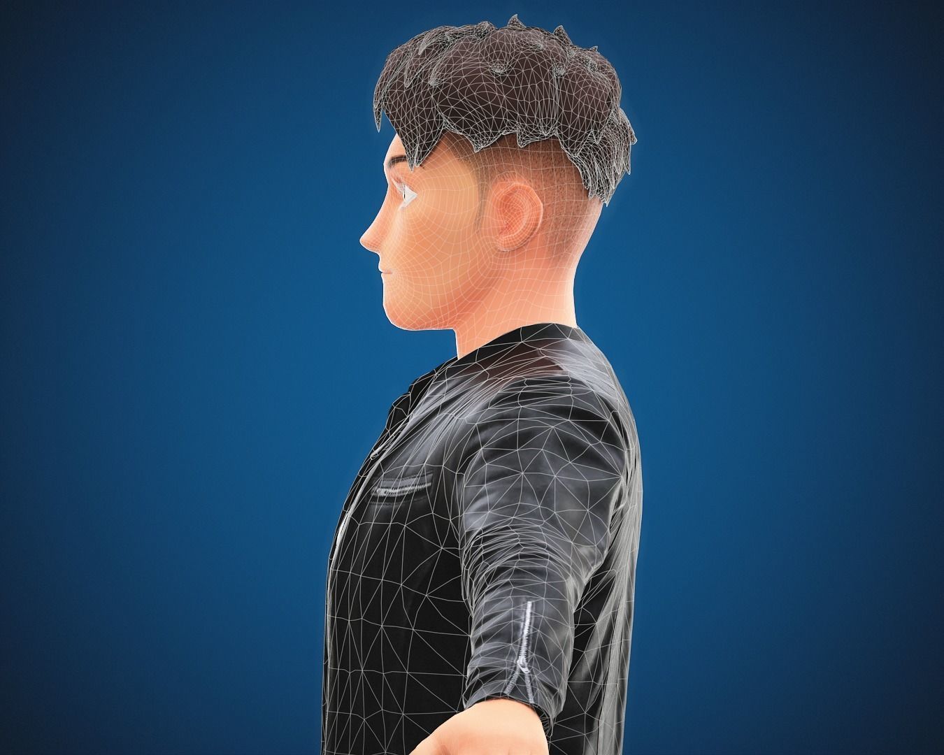 Stylized Cartoon Man Tom character rigged Low-poly 3D model_20