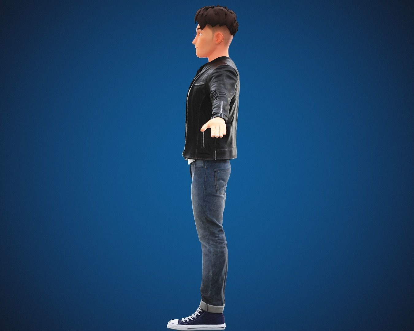 Stylized Cartoon Man Tom character rigged Low-poly 3D model_3