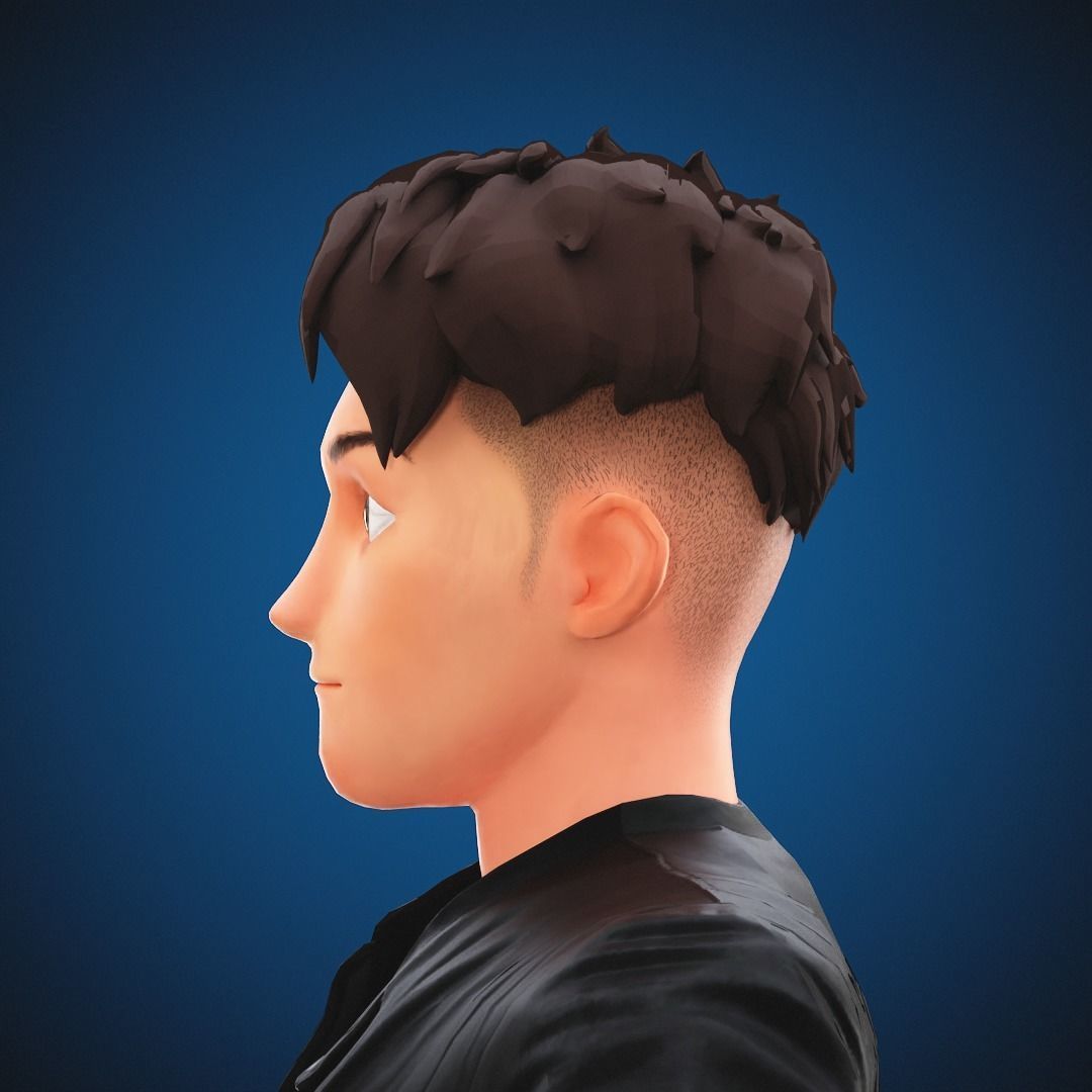 Stylized Cartoon Man Tom character rigged Low-poly 3D model_8