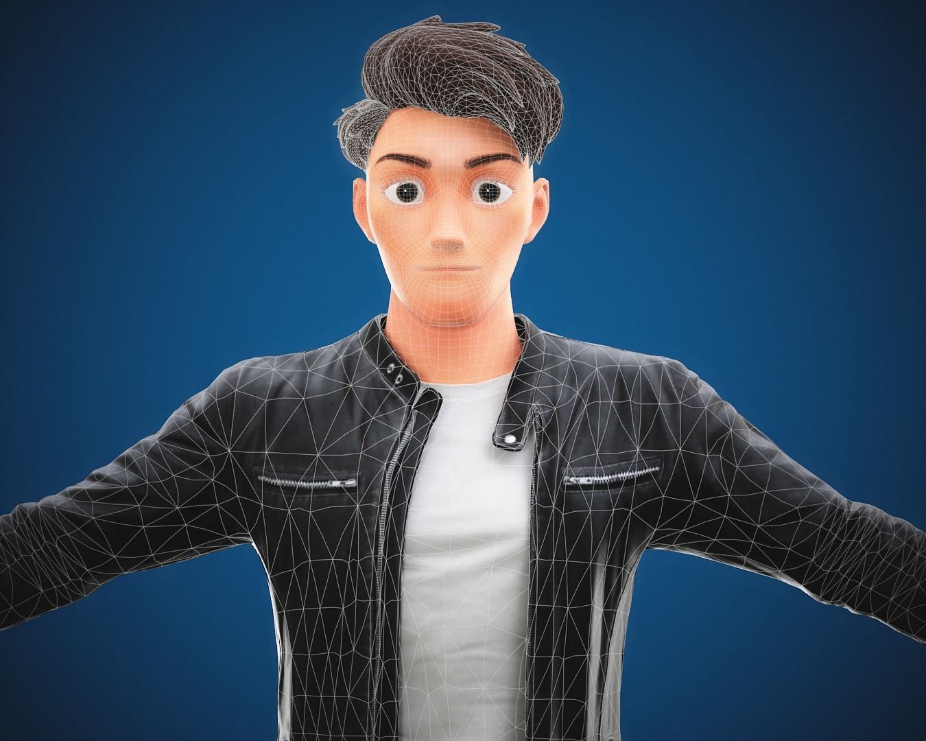 Stylized Cartoon Man Tom character rigged Low-poly 3D model_18