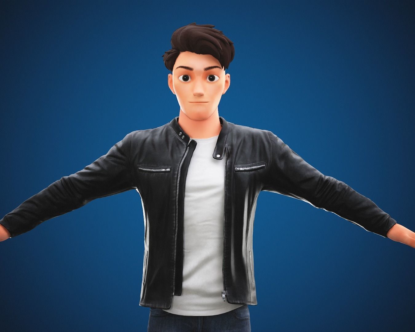 Stylized Cartoon Man Tom character rigged Low-poly 3D model_5