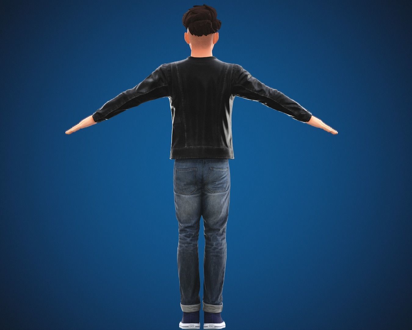 Stylized Cartoon Man Tom character rigged Low-poly 3D model_4