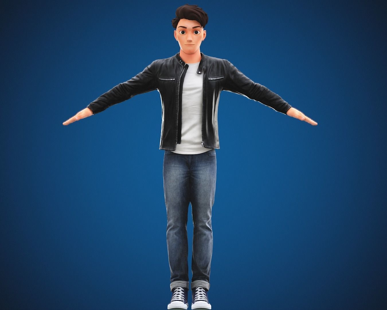 Stylized Cartoon Man Tom character rigged Low-poly 3D model_2