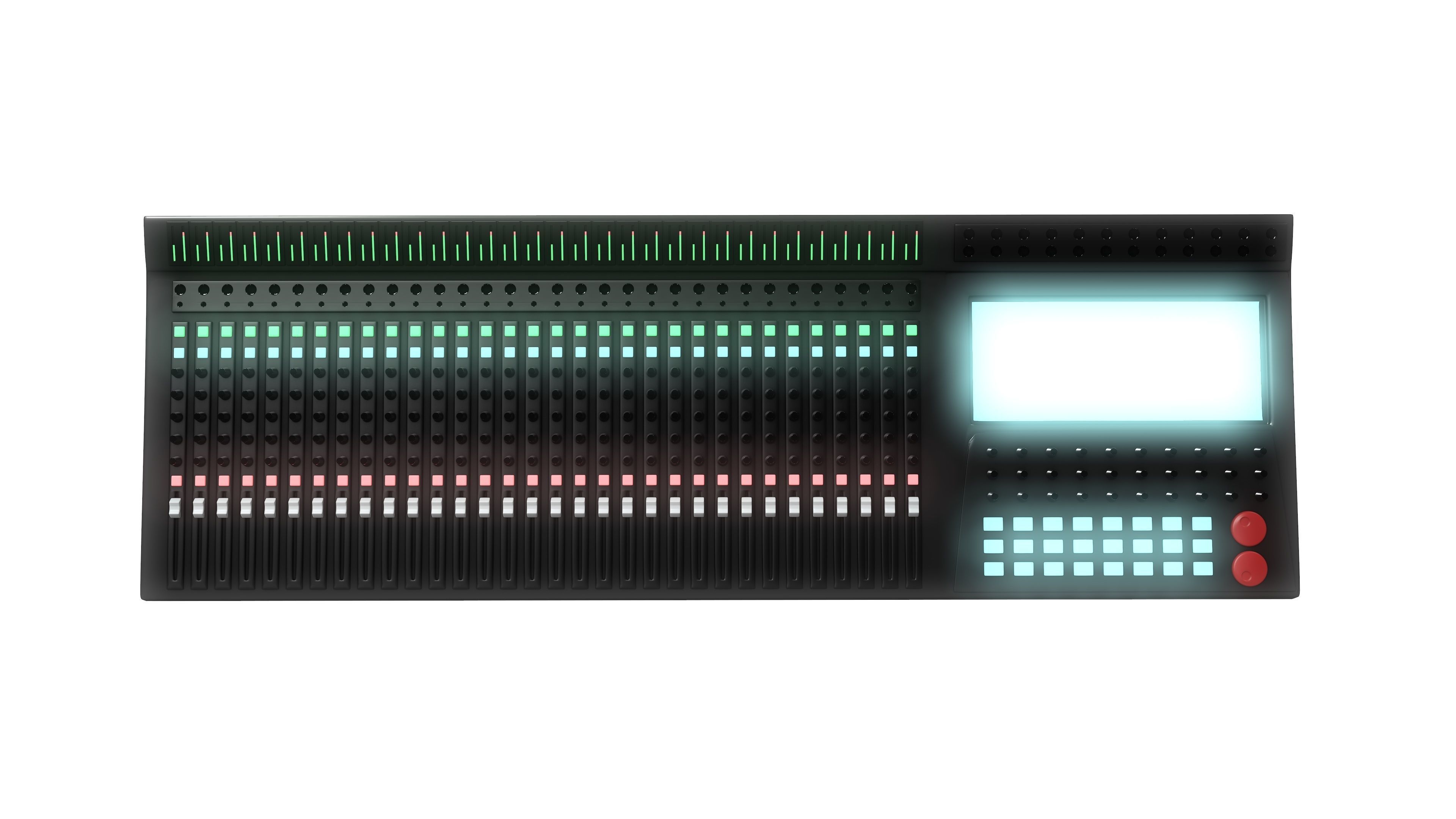 Mixing Console Low-poly 3D model_7