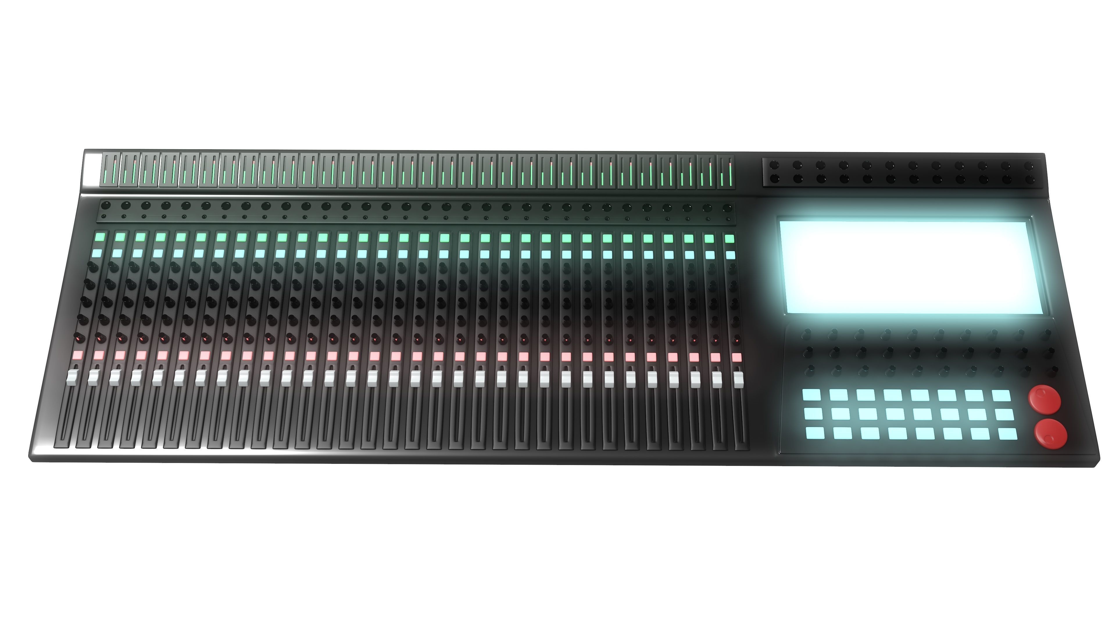 Mixing Console Low-poly 3D model_4