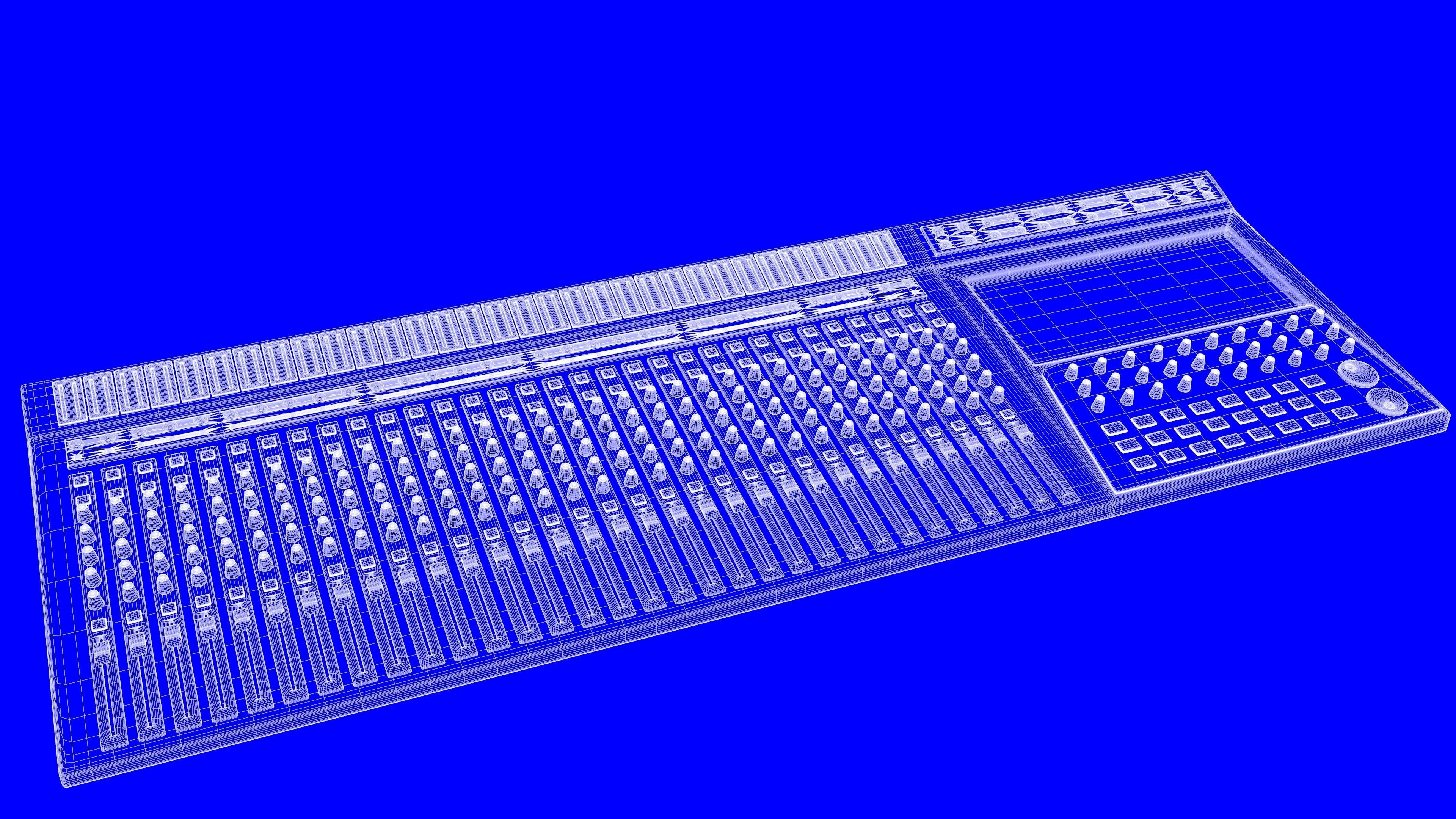 Mixing Console Low-poly 3D model_9