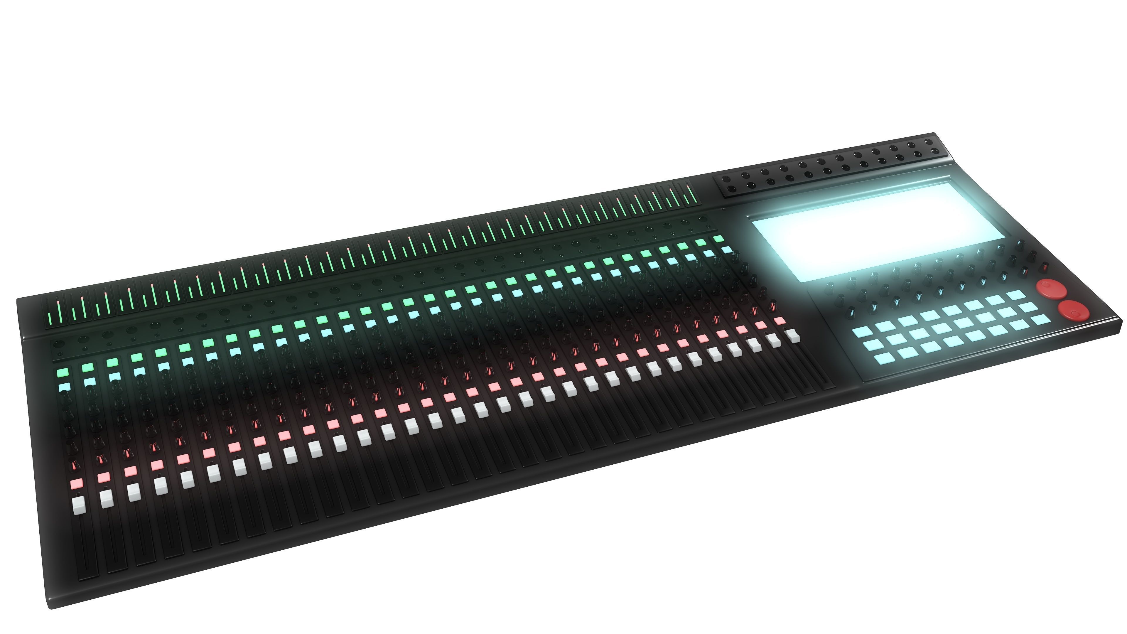 Mixing Console Low-poly 3D model_2