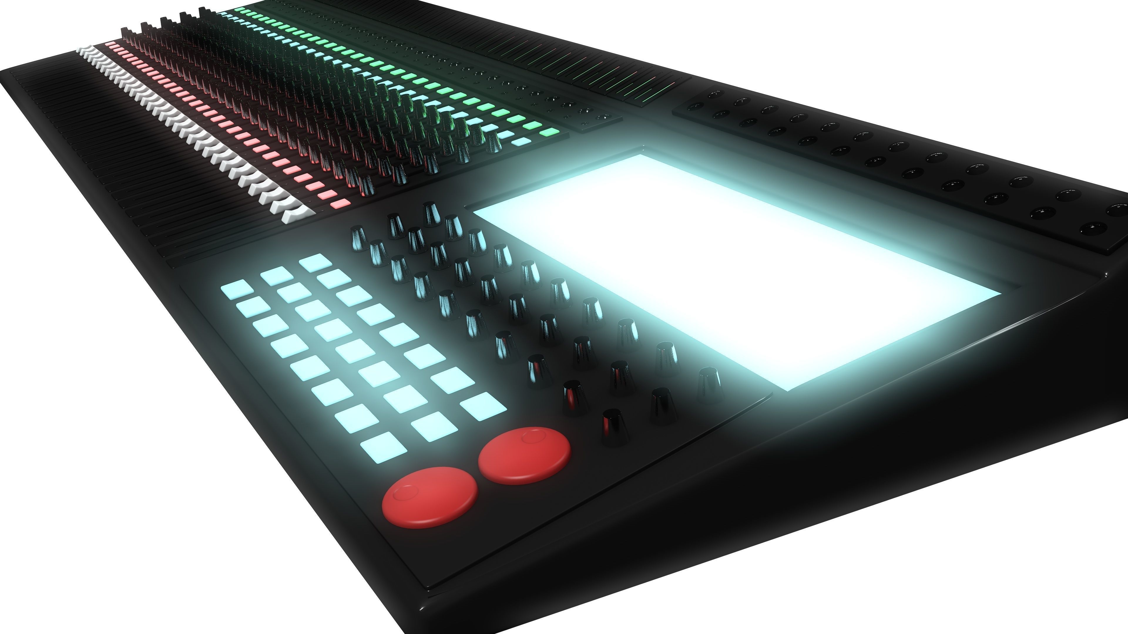 Mixing Console Low-poly 3D model_6
