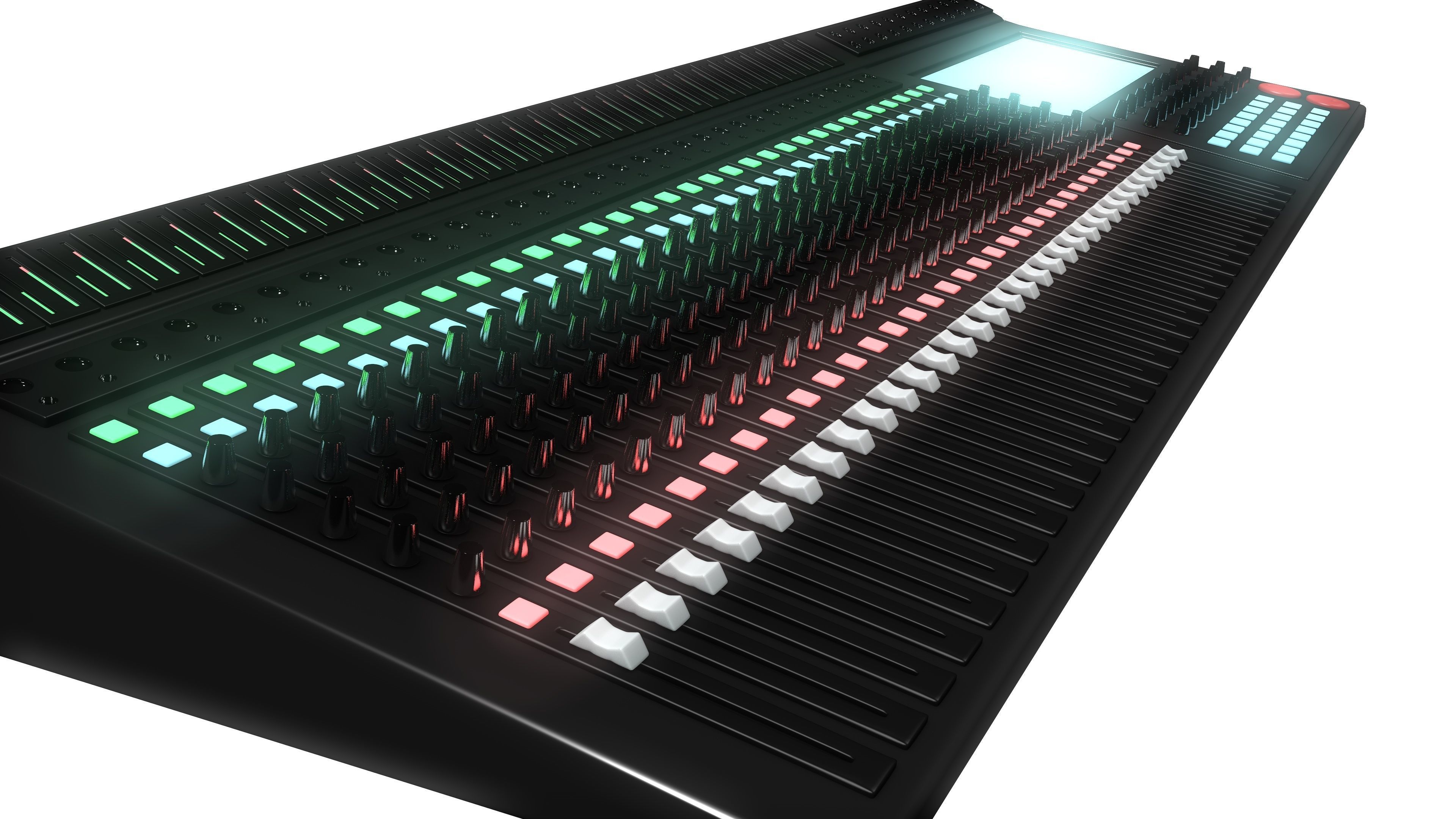Mixing Console Low-poly 3D model_5