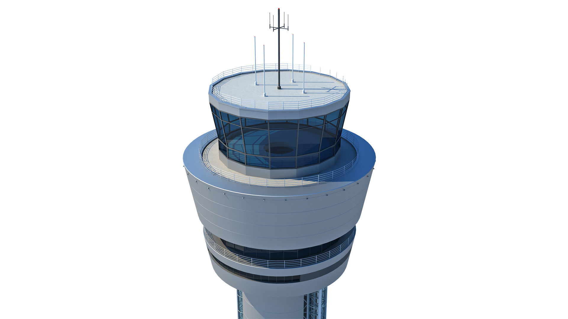 Airport Control Tower 3D model_8