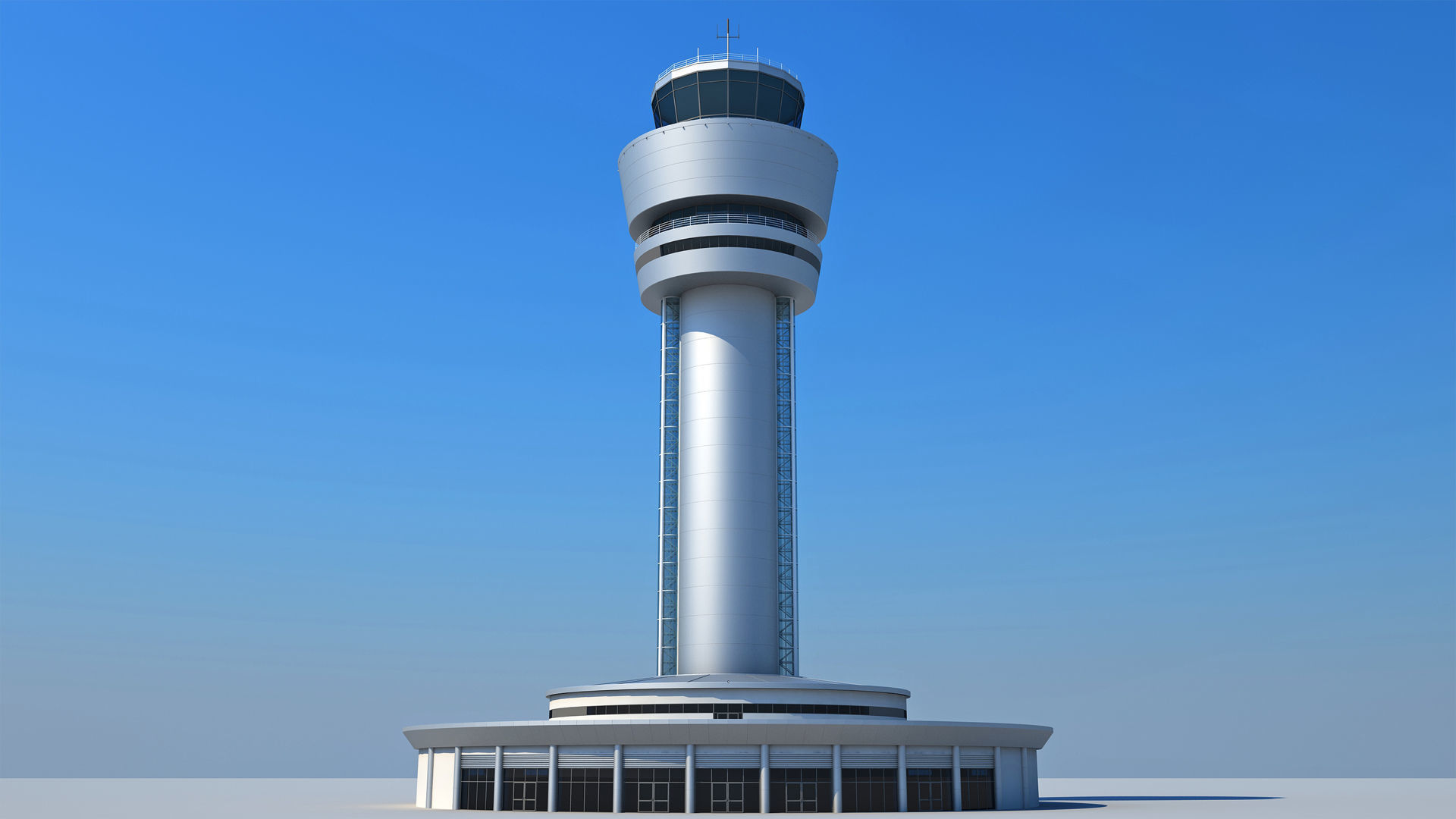 Airport Control Tower 3D model_2