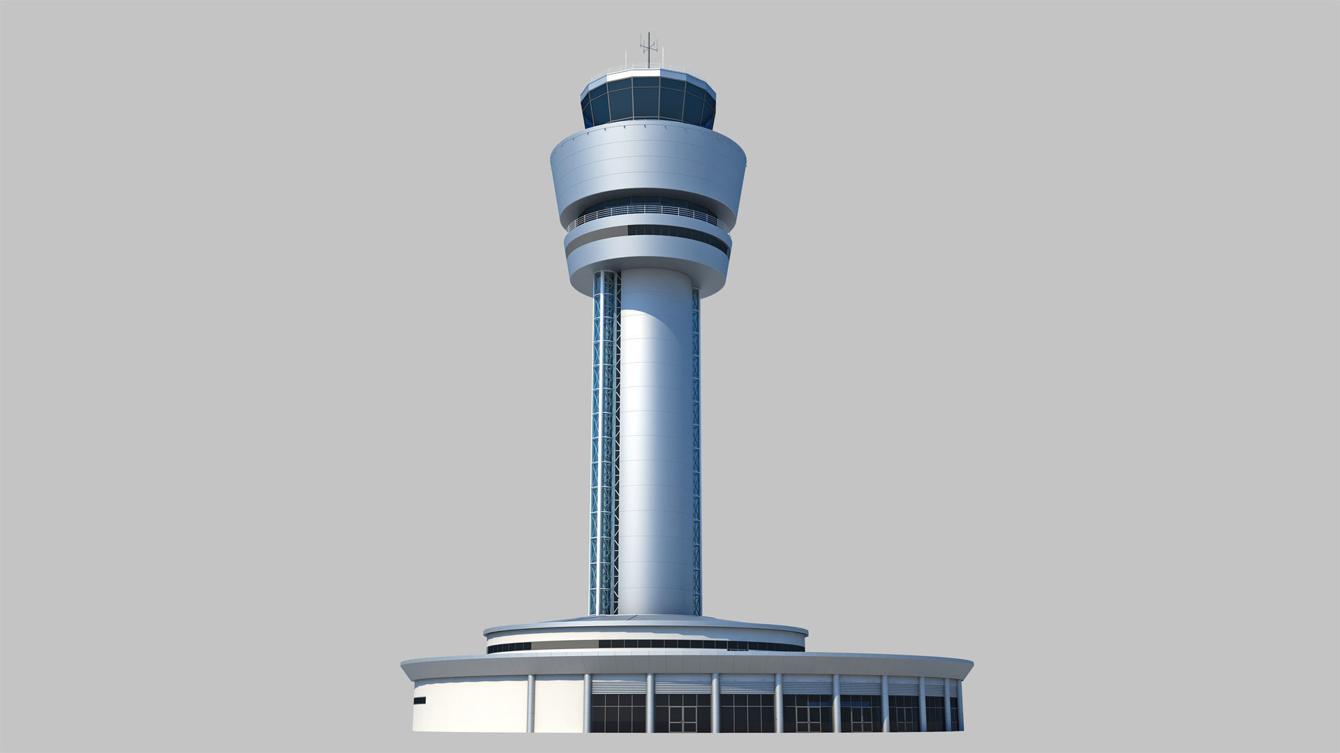 Airport Control Tower 3D model_1