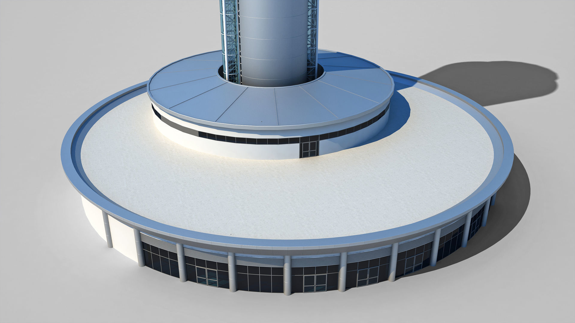 Airport Control Tower 3D model_11