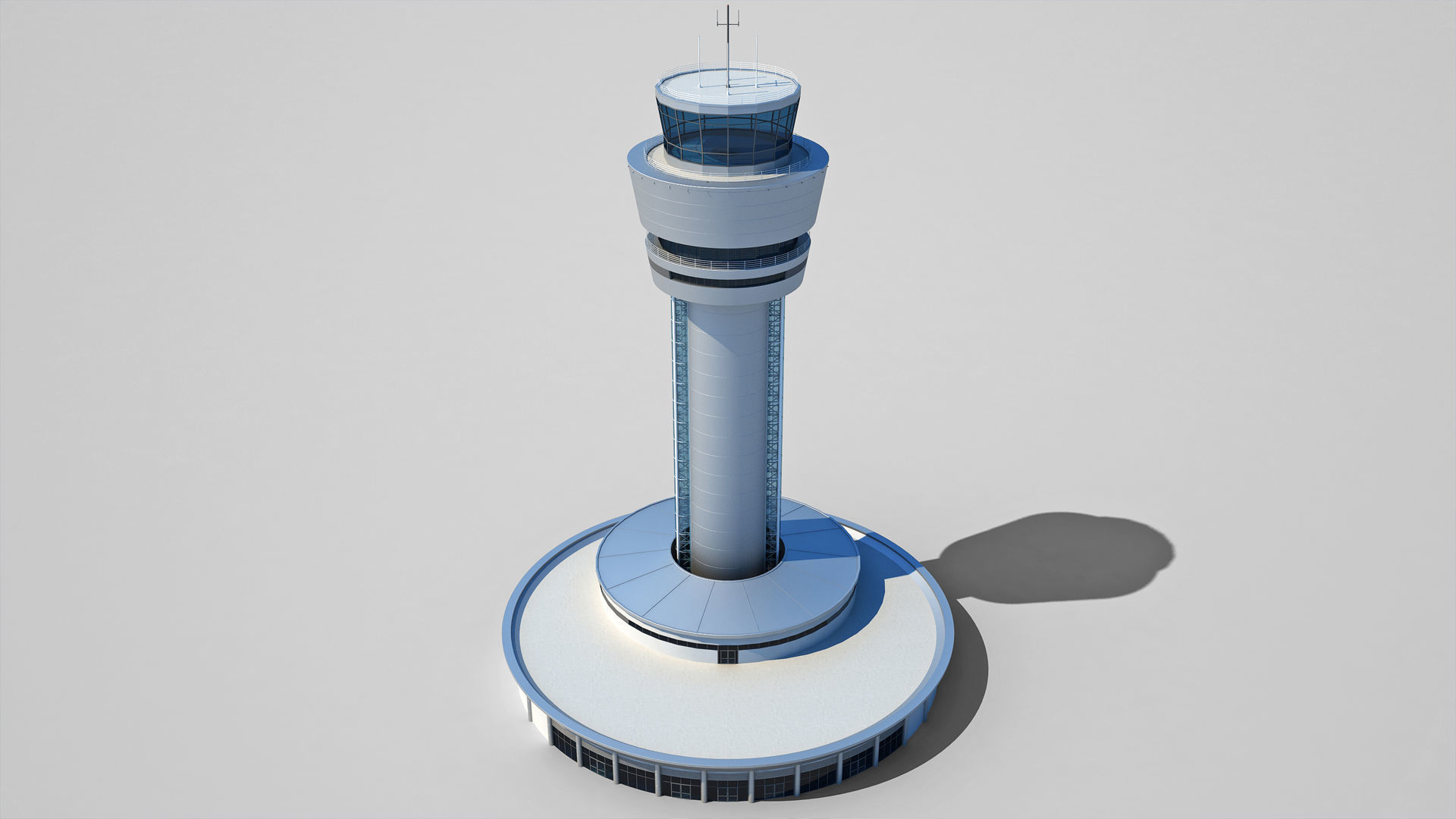 Airport Control Tower 3D model_6