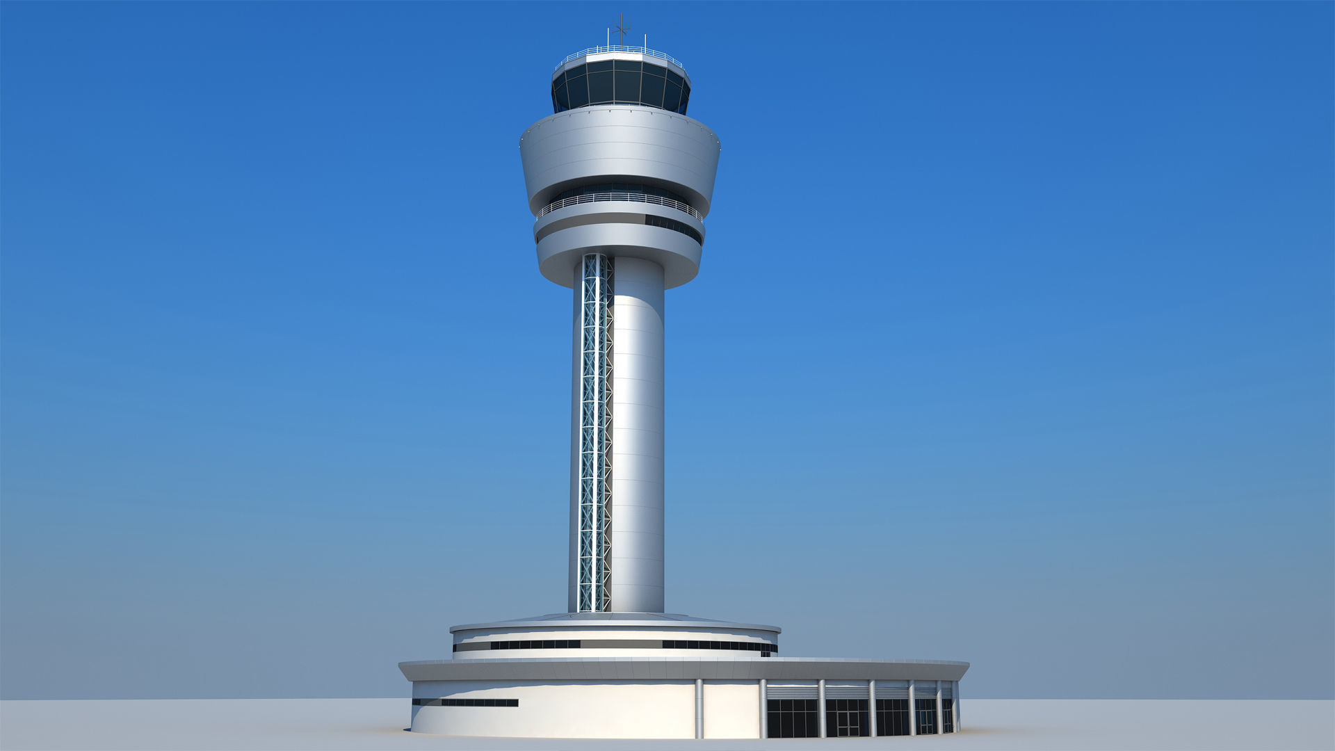 Airport Control Tower 3D model_9