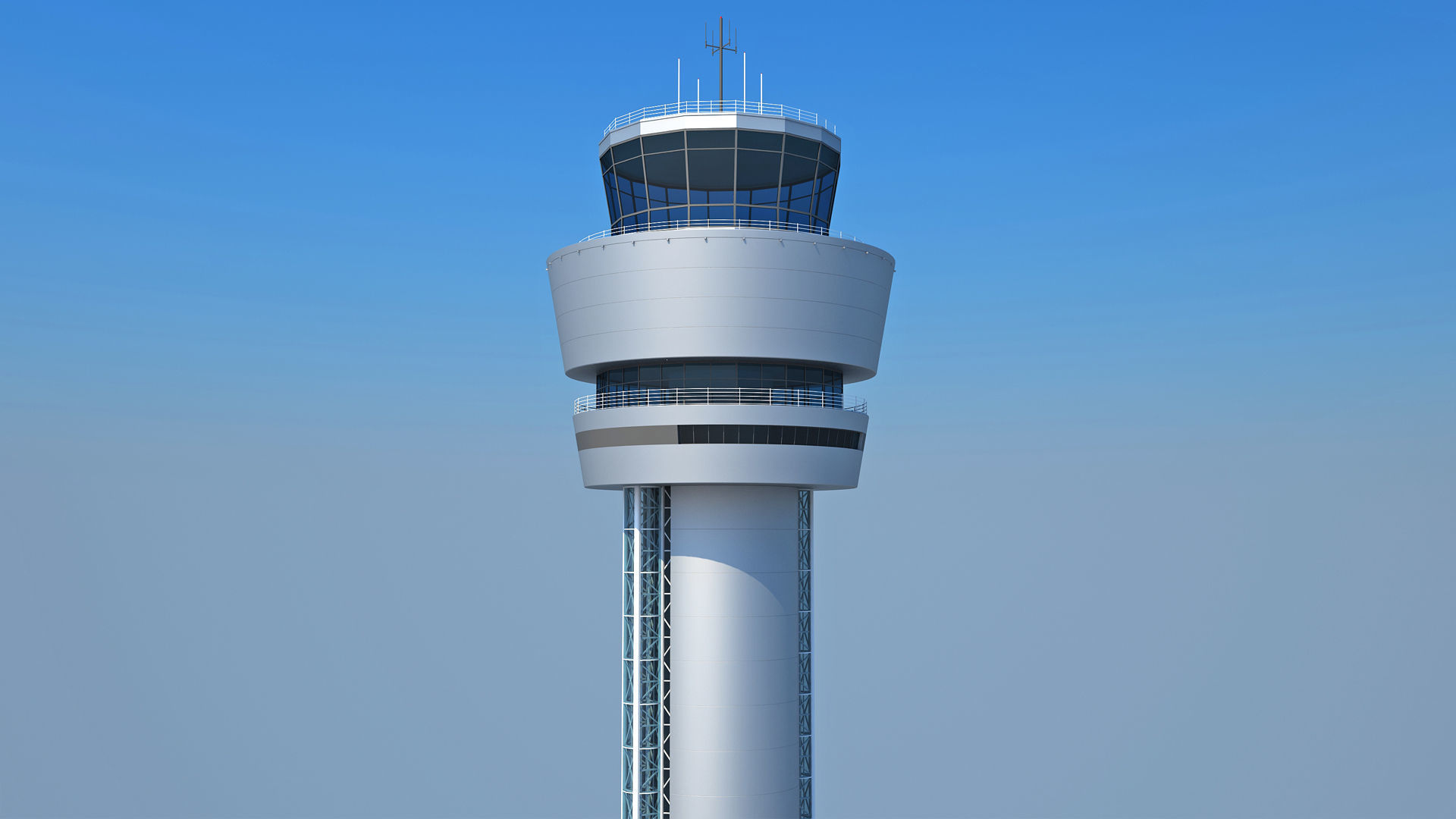 Airport Control Tower 3D model_3