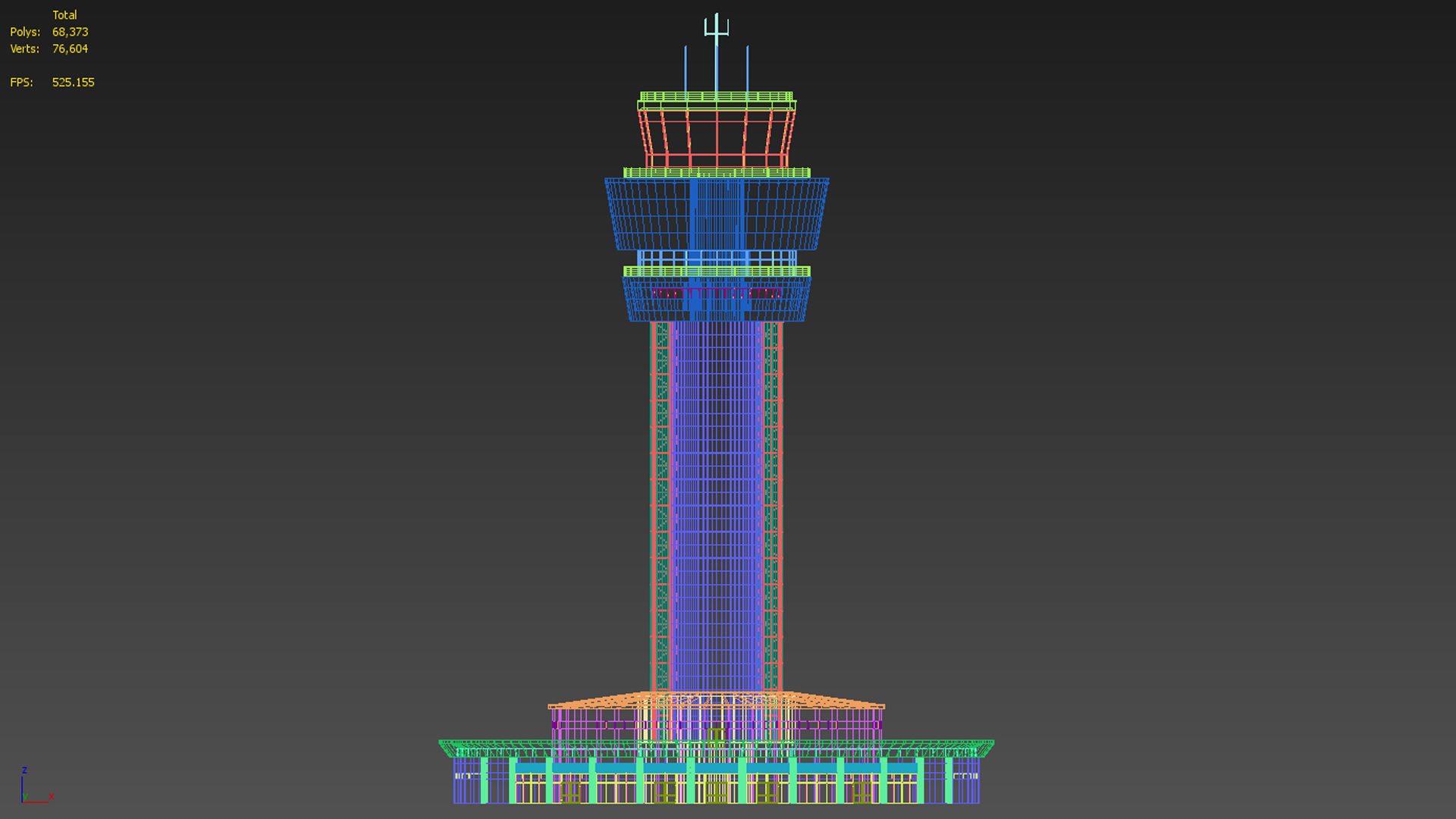 Airport Control Tower 3D model_13