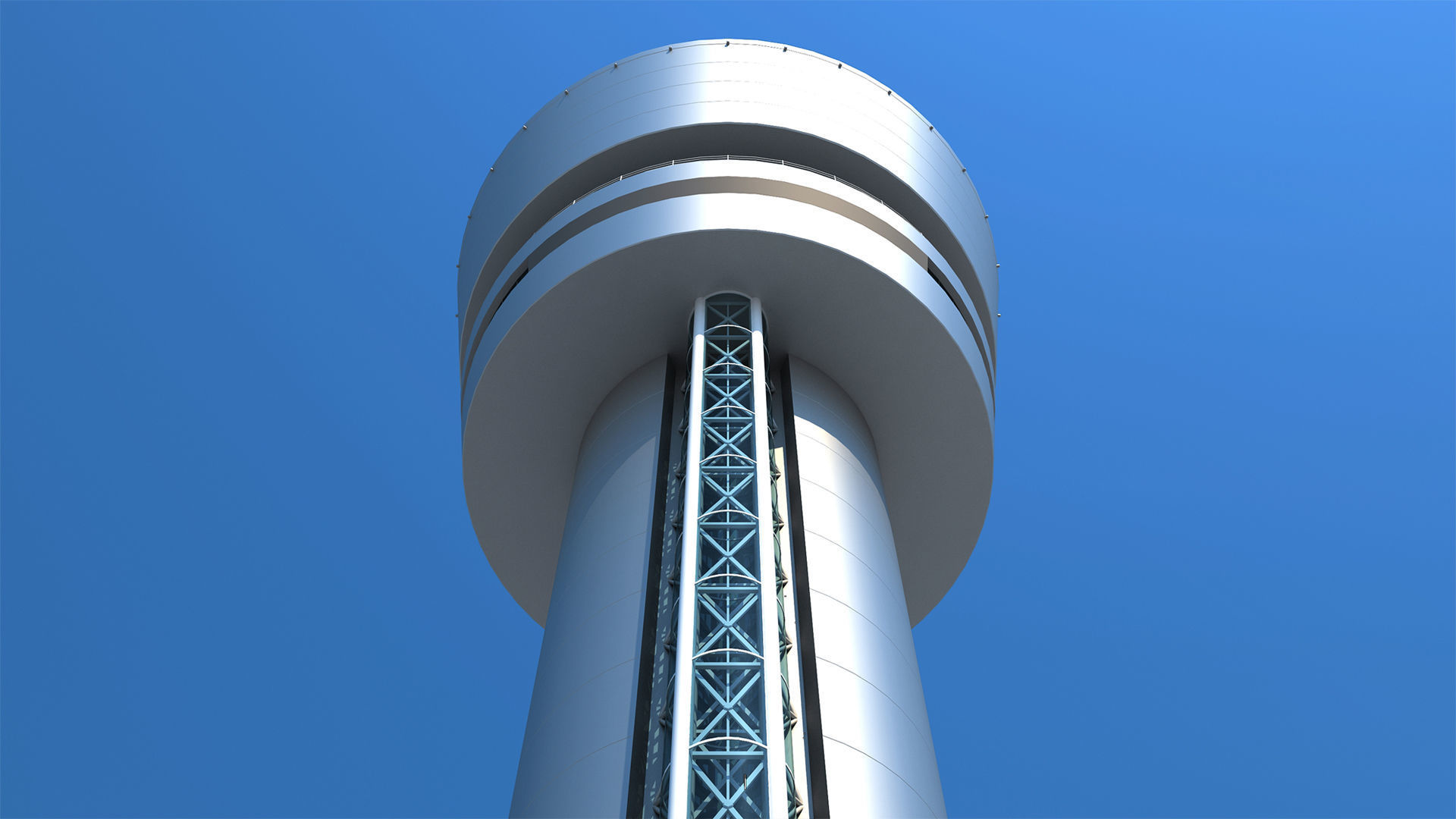 Airport Control Tower 3D model_5