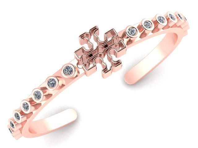 Bracelets tory burch cross cuff bracelet 3D print model_4
