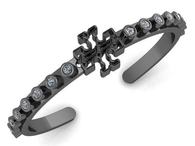 Bracelets tory burch cross cuff bracelet 3D print model_5