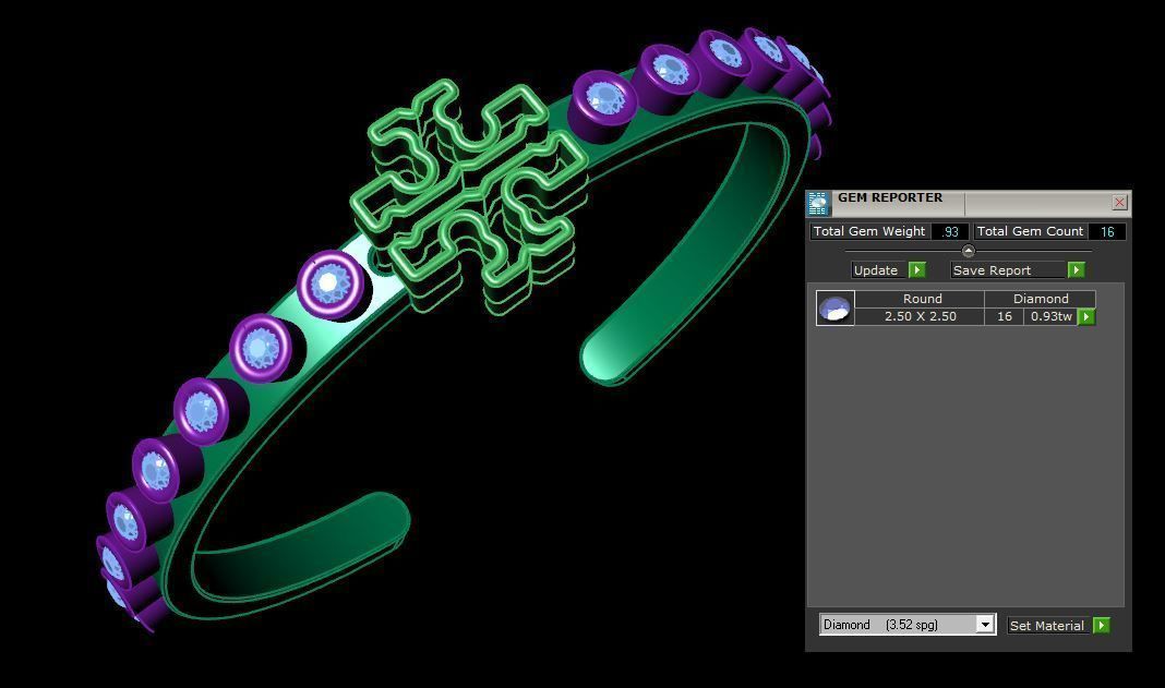 Bracelets tory burch cross cuff bracelet 3D print model_7