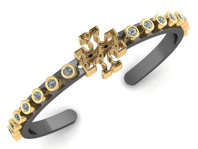 Bracelets tory burch cross cuff bracelet 3D print model_1