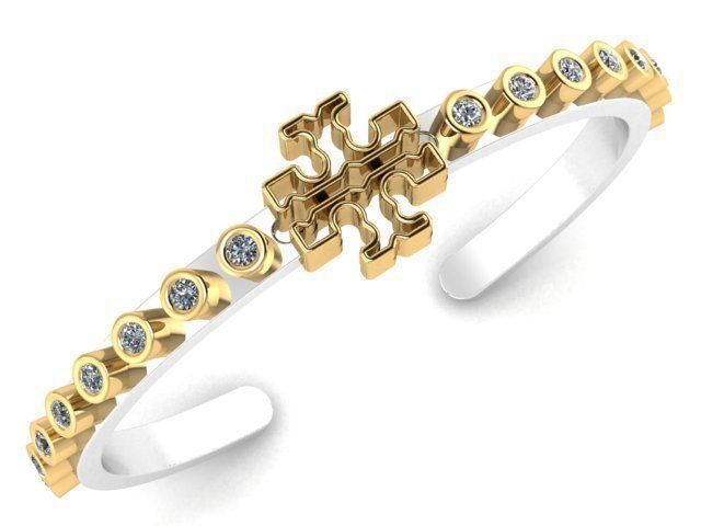 Bracelets tory burch cross cuff bracelet 3D print model_3