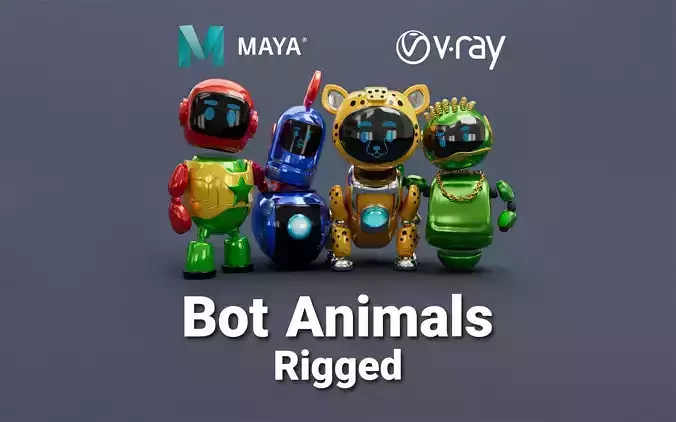 stylized Bot Animals Rigged