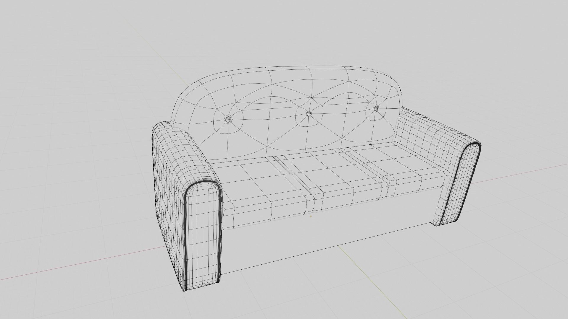 Simpsons TV Room Couch Free 3D model_2