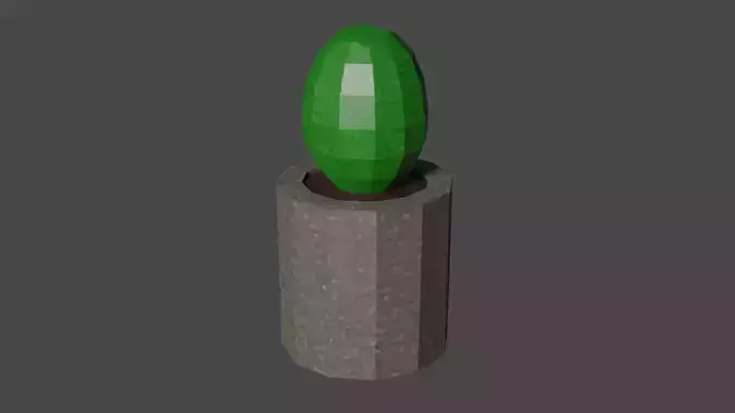 Small Cactus in pot - PS1 PSX style