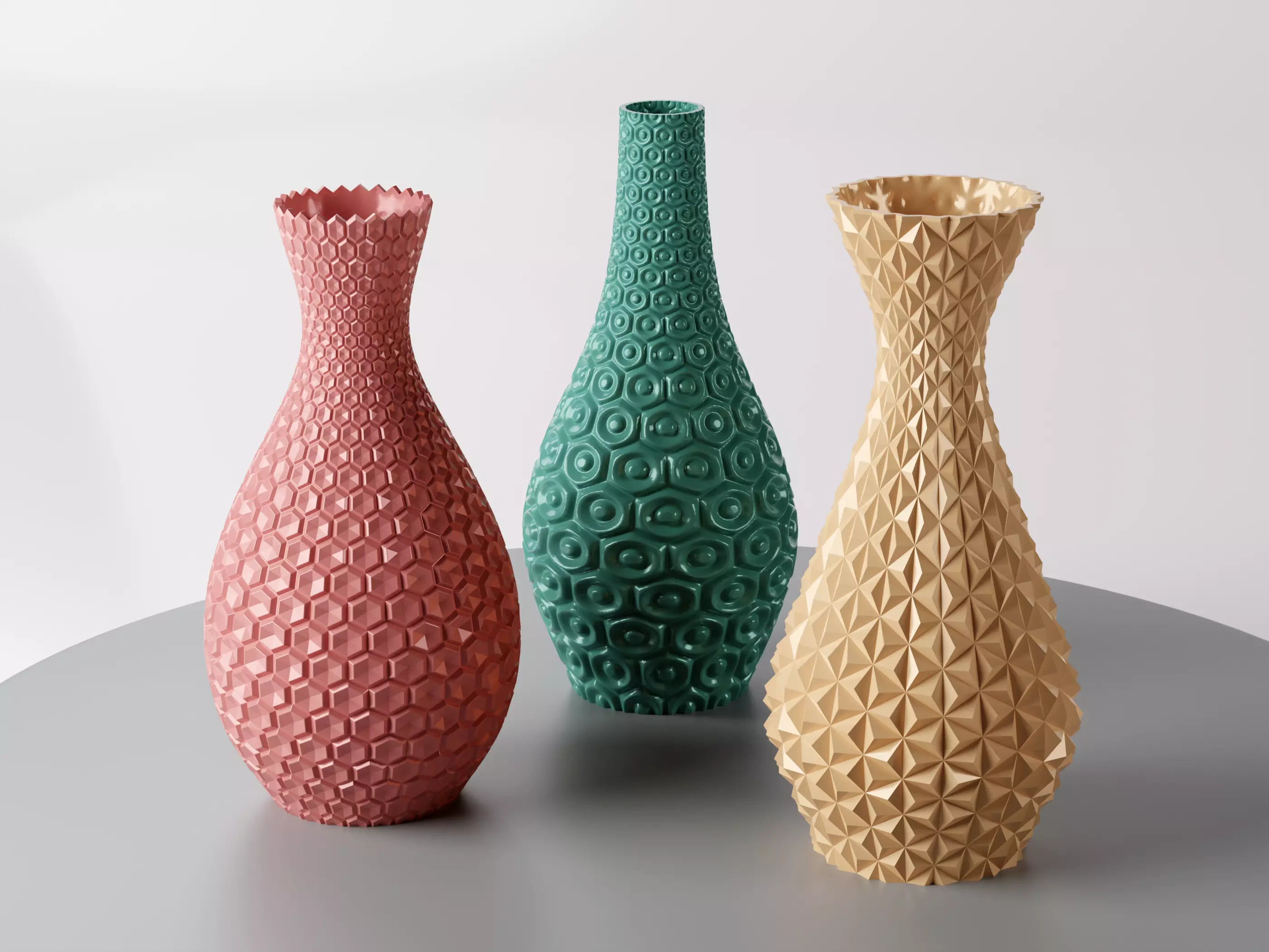 Dried Flower Vase 3D print - Set 3 Model planter Pot decoration 3D print model